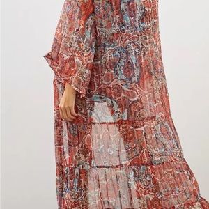 Anthropologie Paisley Open Kimono